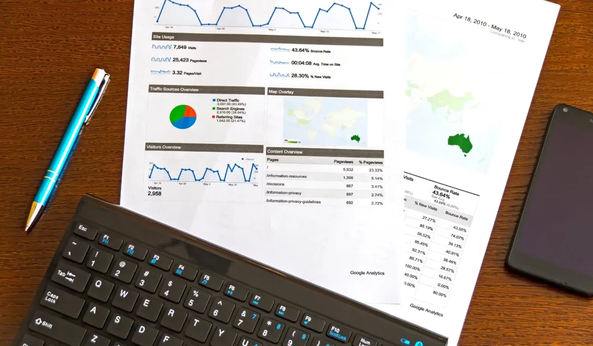 Reporting that explaining dashboard site usage traffic sources overview